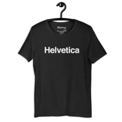 camiseta helvetica, camiseta tipografía, camiseta diseño gráfico, camiseta minimalista, ropa para diseñadores, camiseta para creativos, camiseta negra con texto