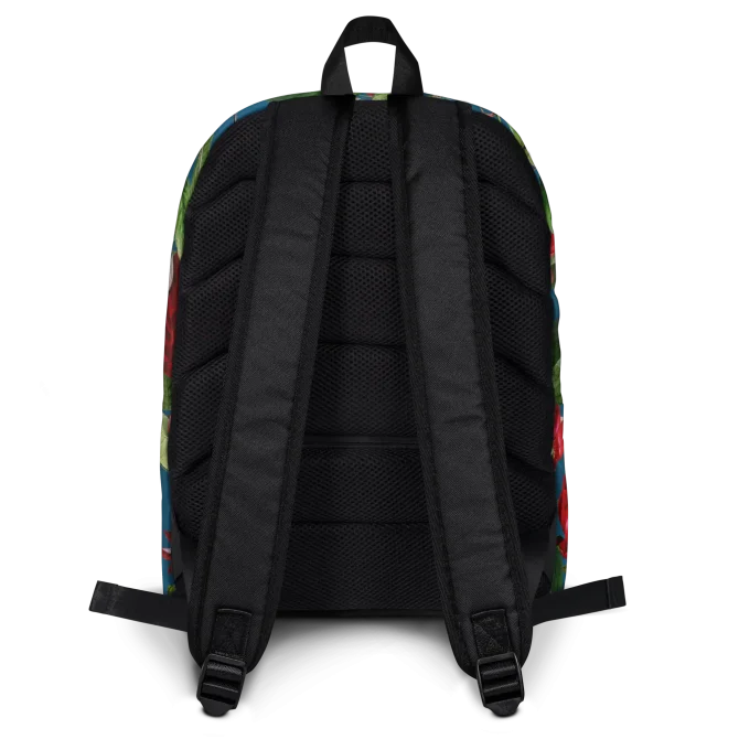 Vista trasera de la mochila de rosas con correas ajustables negras – EnjoyHoy;)