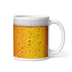 Taza chelera divertida de cerámica con diseño de cerveza y espuma - EnjoyHoy;)
