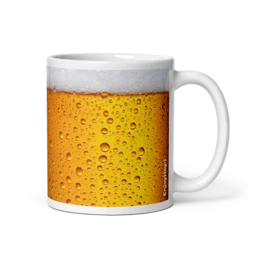 Taza chelera divertida de cerámica con diseño de cerveza y espuma - EnjoyHoy;)
