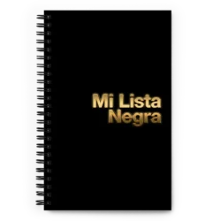Libreta Mi Lista Negra con portada negra y letras doradas en la portada.