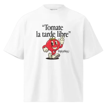 Camiseta oversize orgánica Tómate la tarde libre vista de frente.
