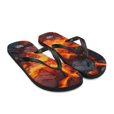 Chanclas de lava vista en ángulo mostrando el diseño impreso.