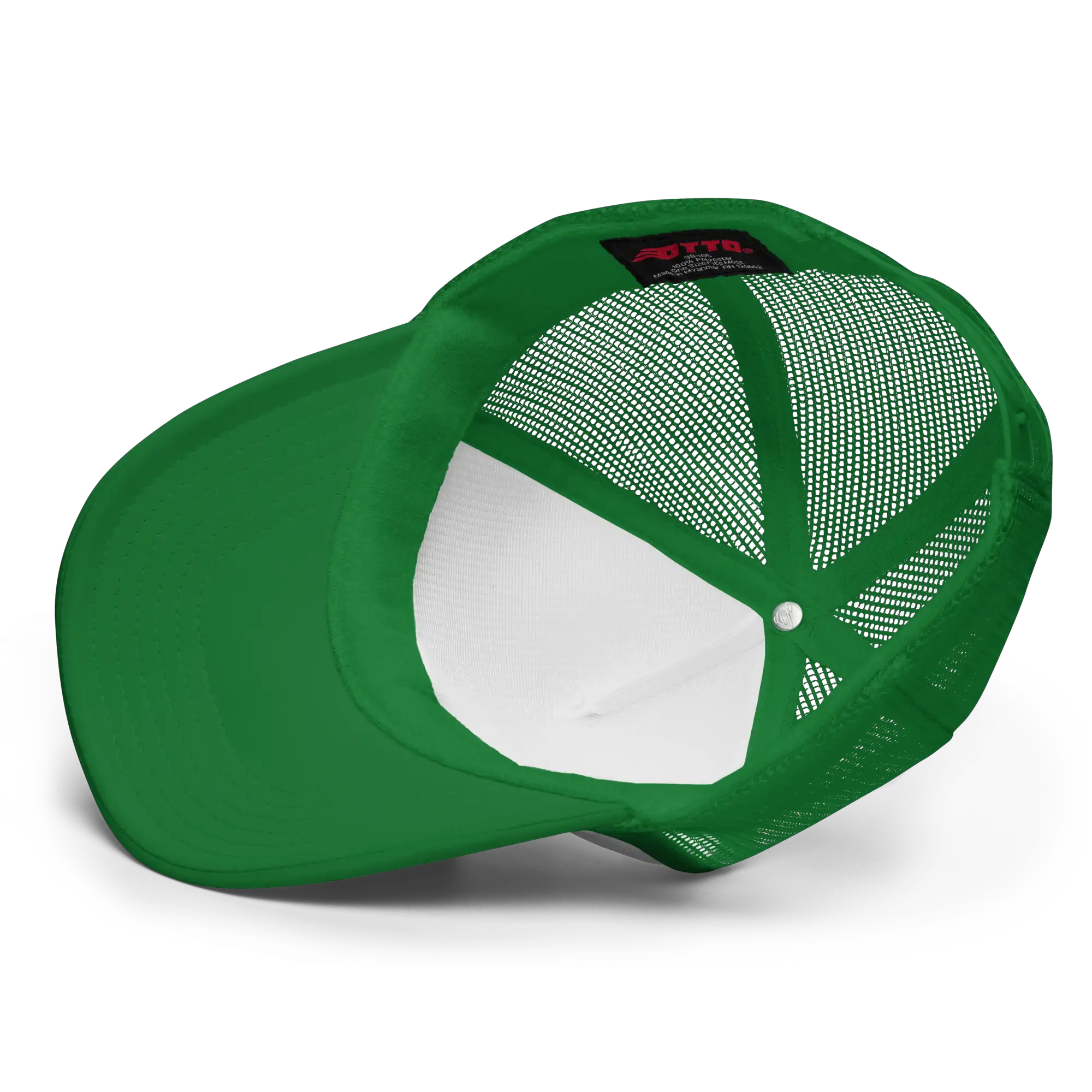 gorra trucker corazón de melón vista superior visera verde