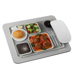 Mouse pad comida de primera clase con diseño de bandeja de avión premium