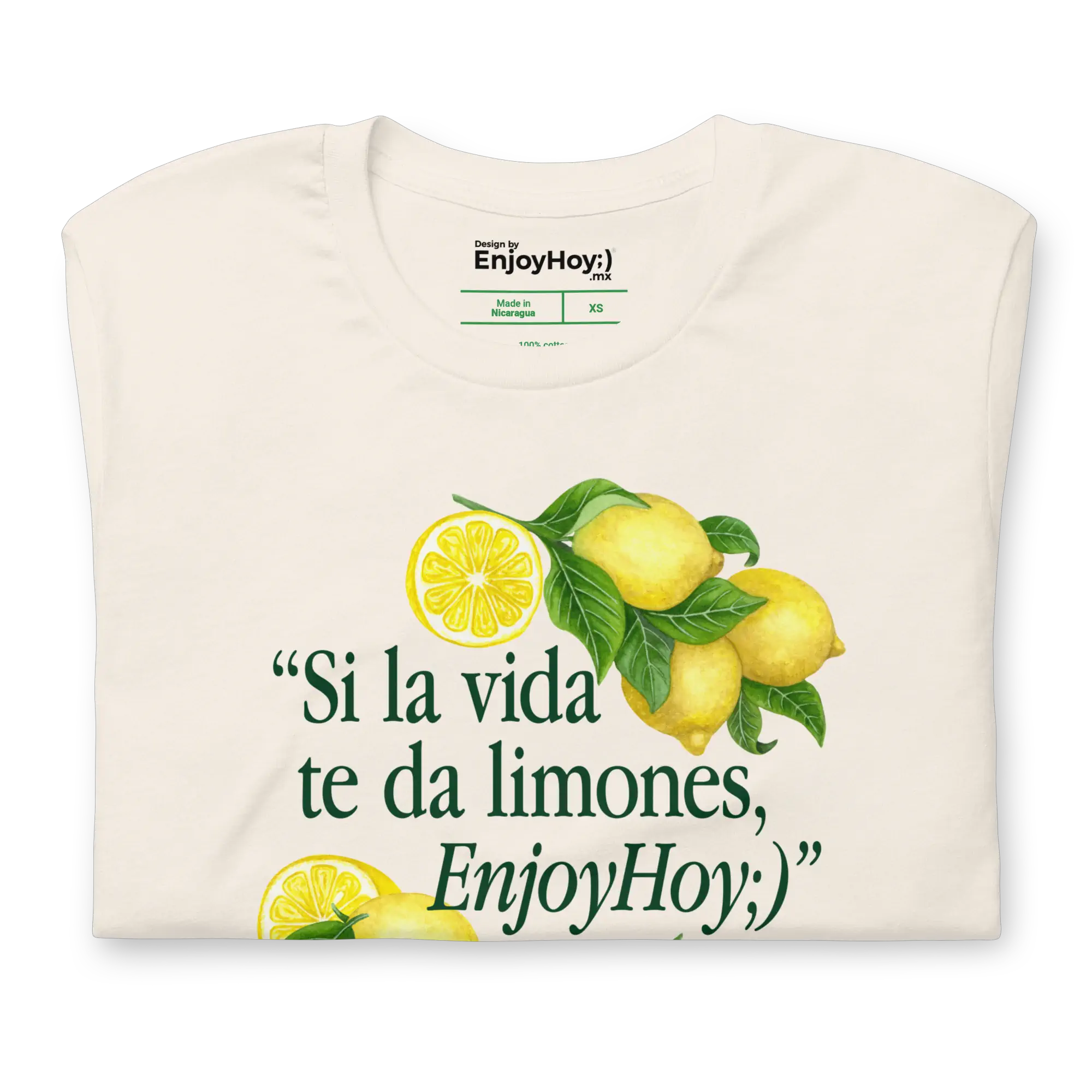 Camiseta Si la vida te da limones detalle de estampado