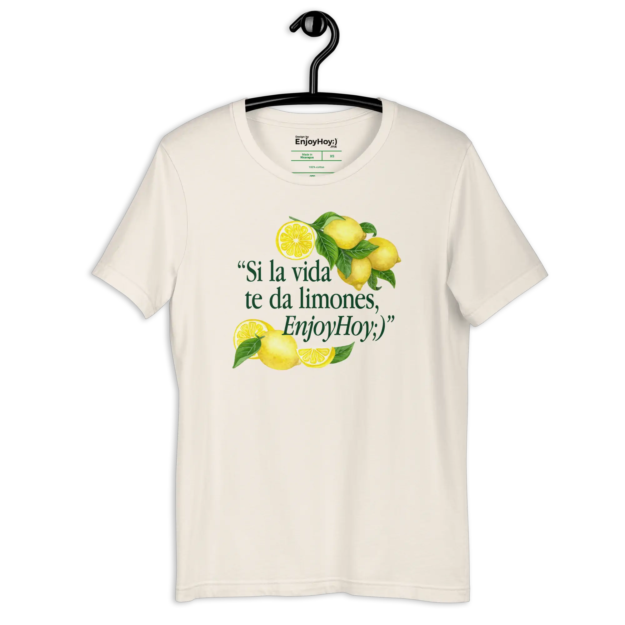 camiseta si la vida te da limones, camisetas con frases motivacionales, ropa con actitud positiva, camisetas divertidas México, camisetas resiliencia, playera limones, ropa con personalidad, camisetas algodón peinado, camisetas unisex México, regalos originales México, camisetas frases mexicanas, ropa EnjoyHoy, camiseta optimismo, playeras 100% algodón, camisetas tallas grandes